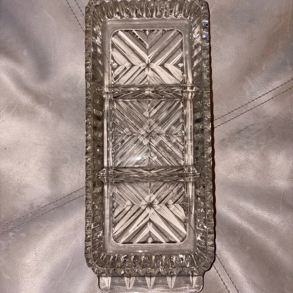 Vintage Tri-Section Glass Platter